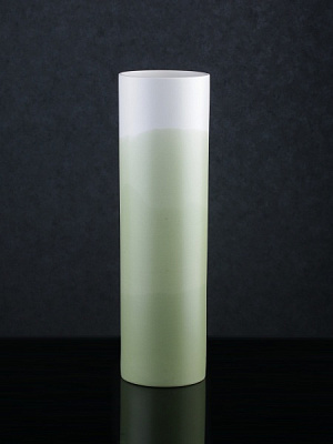 Ваза фаянсовая Cylinder 12х45 см зеленый матовый Jomaze