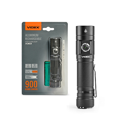 Светодиодный фонарик Videx VLF-A353 900 Lm черный 28359