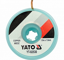 Стрічка для видалення припою YATO плетена з міді в котушці в корпусі YT-82530
