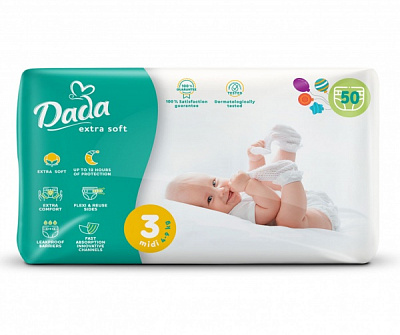 Подгузники Dada Extra Soft Midi 3 4-9 кг 50 шт.