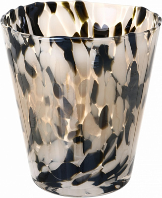 Ваза стеклянная Wrzesniak Glassworks Confetti 16 см черно-белая 27-1061C