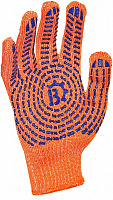 Перчатки MASTER BOB оранжевые с покрытием ПВХ точка XL (10) 564OR-BE