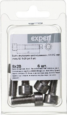 Болт метричний DIN912 8x20 мм 6 шт.