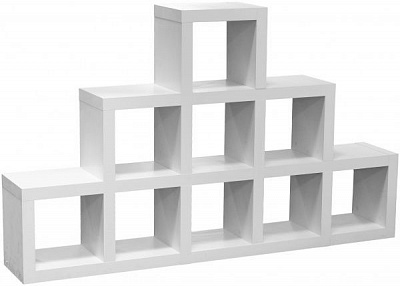 Стелаж двосторонній Кубус Гірка 3, 1750x1070x290 мм білий