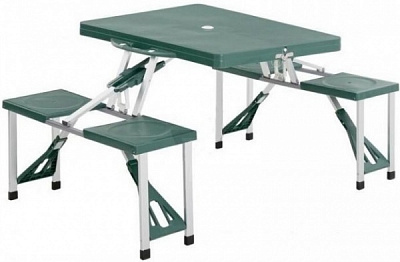 Стіл розкладний зі стільцями комбо HXPT-8821-B (X-TREAM) 64,5x66,5 см зелений