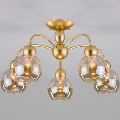 Люстра потолочная Strotskis Fabia 30148/5 5x60 Вт E14 серебристо-перламутровый 