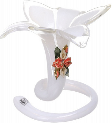 Подсвечник FLOWER GIG 6PT IVORY/PESCA White cristal