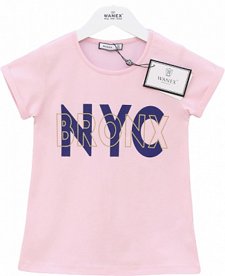 Футболка для девочек Wanex Футболки д/д ТМ Wanex 140 р. 95% бав., 5% ел.31457 р.140 розовый 