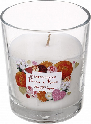 Свічка у склянці Pako-If Flower & Heart