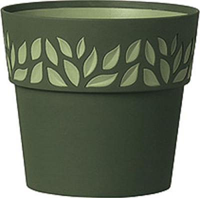 Горщик пластиковий Stefanplast Opera Orfeo круглий 1,5л темно-зелений (94202)
