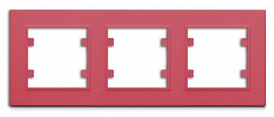 Рамка трехместная Makel Karea горизонтальная розовый