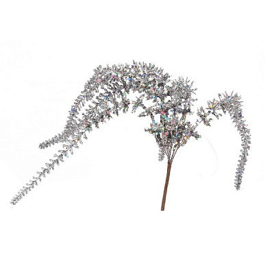 Веточка декоративная YES! Fun серебро глиттер 31 см 973885 