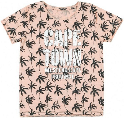 Детская футболка Фламинго Пальмы р.140 бежево-коричневый 722-123-8 