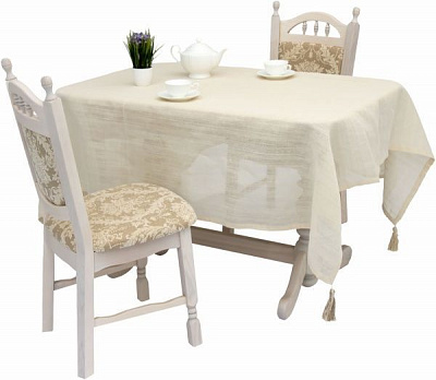 Скатертина з китицями груба 140x220 см Галерея льону