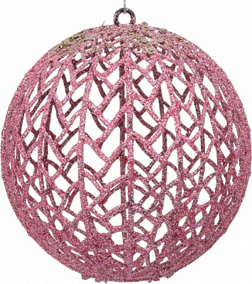 Шар новогодний HFK722P d 100 мм розовый