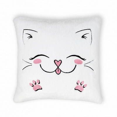 Подушка декоративна WP Merchandise Котик 33 см білий FWPPILLOWCAT22WT0