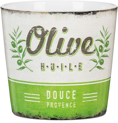 Кашпо керамическое Scheurich Retro Douce Provence круглый 1,12л молочный 