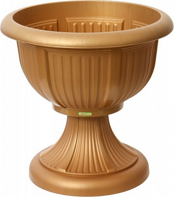 Вазон пластиковий Алеана Леон круглий 29л бронзовий (114001)