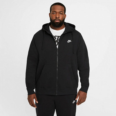 Джемпер Nike M NSW CLUB HOODIE FZ BB BV2645-010 р.XL черный