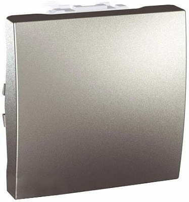 Вимикач одноклавішний Schneider Electric Unica без підсвітки 10 А 250В IP20 алюміній mgu3.201.30