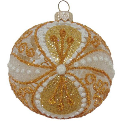 Куля новорічна скляна d80 9167 80 мм золота