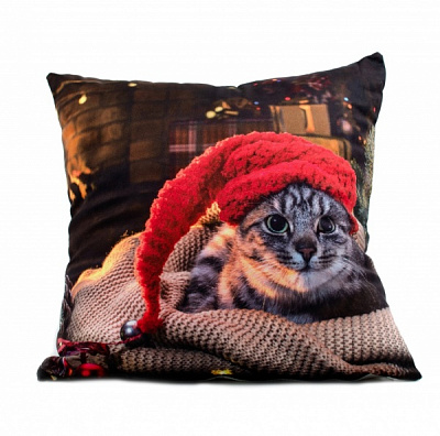 Подушка декоративная HAPPY CAT 45x45 см разноцветный La Nuit 