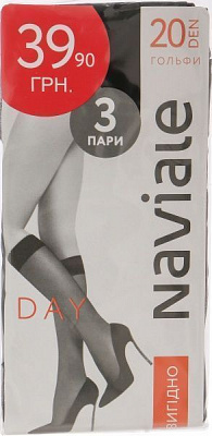 Гольфы NAVIALE 1001 DAY 3 пари 20 den р. one size чорний