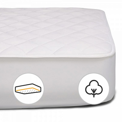 Наматрасник MirSon № 963 Natural Line Стандарт Cotton обычный с резинкой по периметру 26х160x200 см 2200000838919 