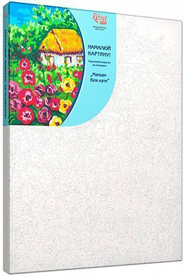 Картина по номерам Мальвы возле дома Rosa Start 