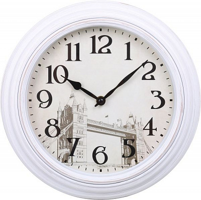 Часы настенные Мост 30 см белый