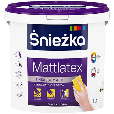 Фарба латексна Sniezka інтерєрна Mattlatex мат білий 1,4кг