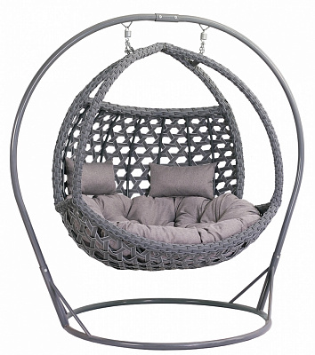 Кресло-кокон Оливер 2-мест з подушкою графит джинс