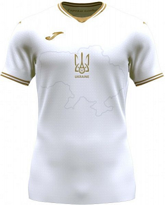 Футболка форми збірної України 2021 Joma FED. FUTBOL UCRANIA SHORT SLEEVE T-SHIRT AT102404A200 р. S білий