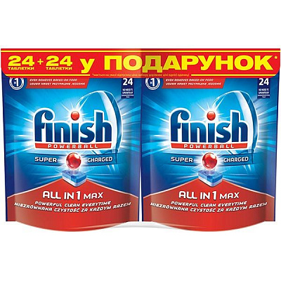 Таблетки для мытья посуды Calgonit Finish Tabs All in 1 Max 24+24 шт