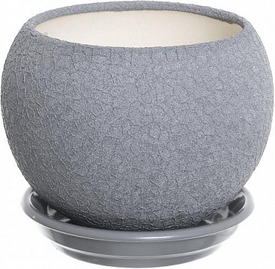 Горщик керамічний Оріана-Запоріжкераміка Куля шовк круглий 15 л металік (037-14-129)