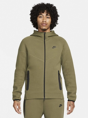 Джемпер Nike M NK TCH FLC FZ WR HOODIE FB7921-222 р.XL зеленый