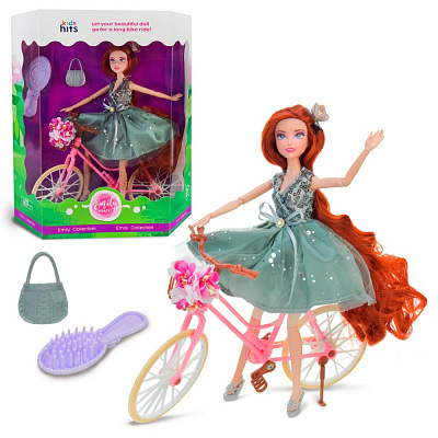 Кукла шарнирная Kids Hits Emily Romantic с велосипедом KH23/020