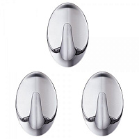 Набор клейких крючков Tatkraft хромированный пластик 3 шт./уп.