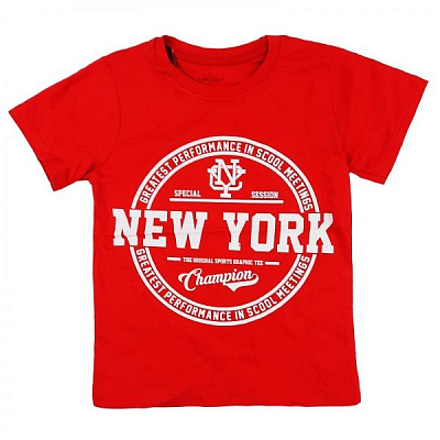 Футболка AKKU New York р.116 красный 9164 