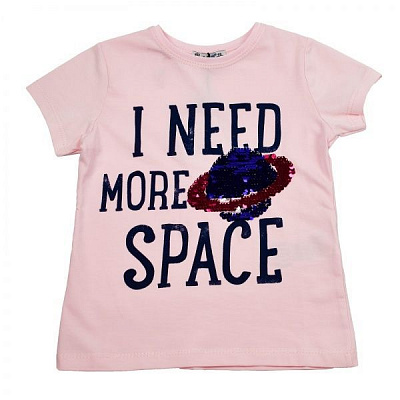 Футболка для девочки ALG I need more SPACE 620619 р.116 светло-розовый 
