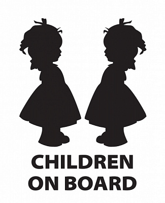 Светоотражающая наклейка LOOM Children On Board 3 LM-10210-black для твердых поверхностей