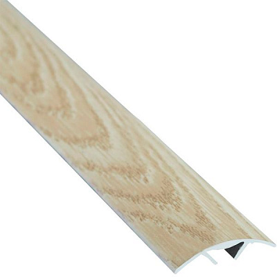 Поріжок алюмінієвий декорований Braz Line приховане кріплення 28x2700 мм дуб капучино