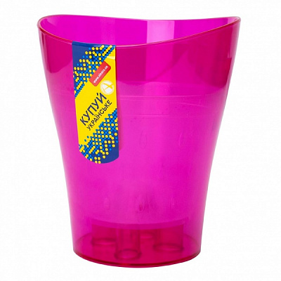 Горшок для орхидей Алеана Ника для орхидей 16х19 см с вазоном дренажным круглый малиновый прозрачный 