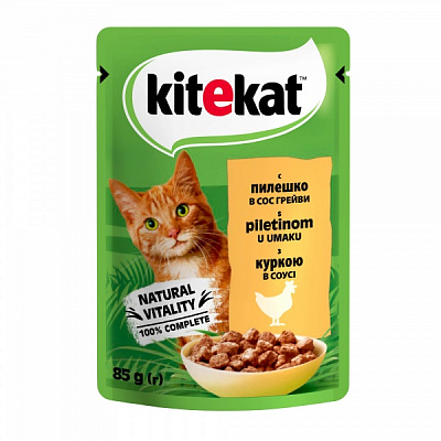 Консерва для котов Kitekat в соусе с курицей 85 г