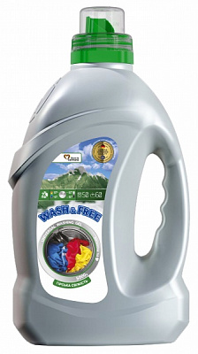 Гель для машинной и ручной стирки Wash&Free Горная свежесть 2 кг