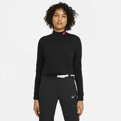Футболка Nike W NSW TEE LS MOCK LOVE DB9735-010 р.S чорний