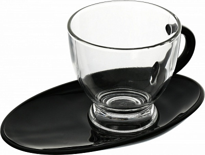 Чашка 230 мл с черным блюдцем Glasmark