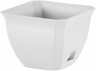 Горщик пластиковий NOLEKS з підставкою Луна 21x21 см квадратний 4,6 л білий