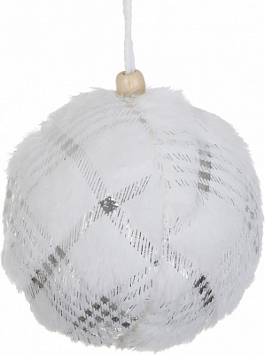 Куля новорічна Shunda пінопластиковий 100 мм біло-срібний SDA212210WS