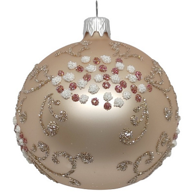Куля новорічна 10060-3 80 мм шампань